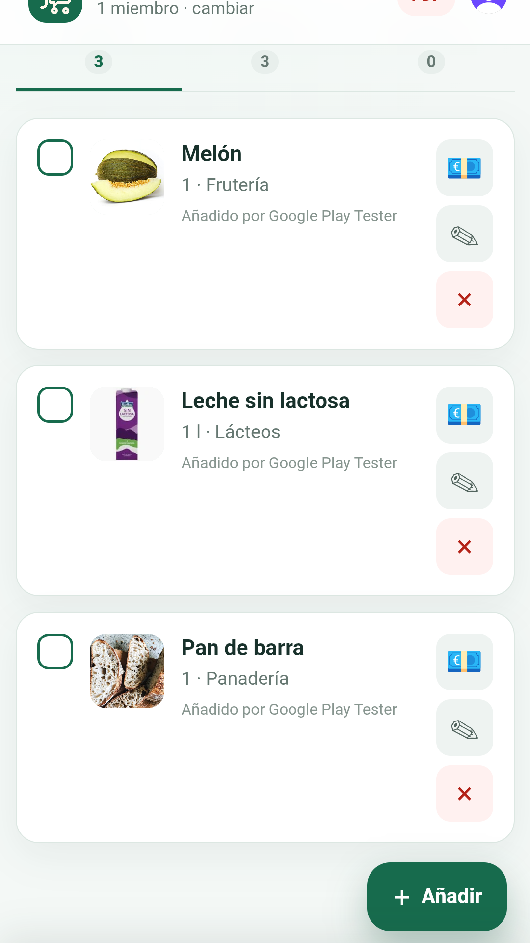 Consulta cantidades y marca lo que ya has comprado.